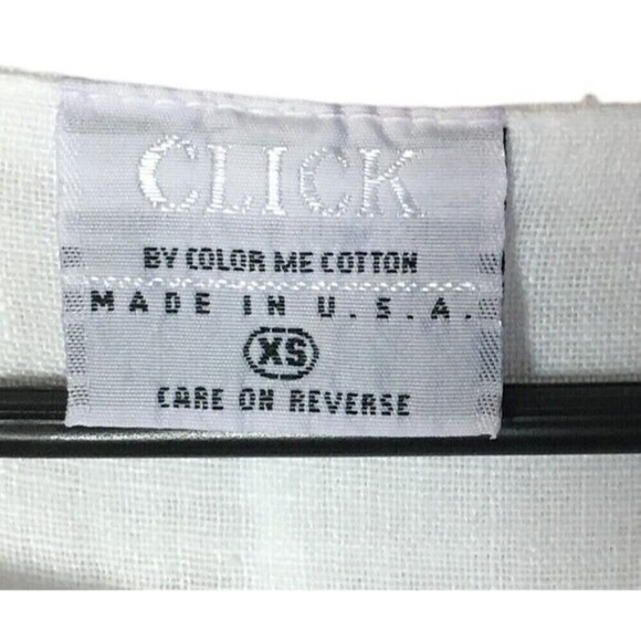 Click White Dress Extra Small Color Me Cotton Short Sleeve Lagenlook Minimalist - Picture 5 of 5